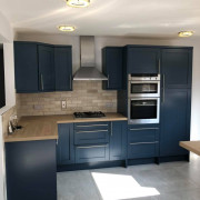 Navy painted kitchen with cooker